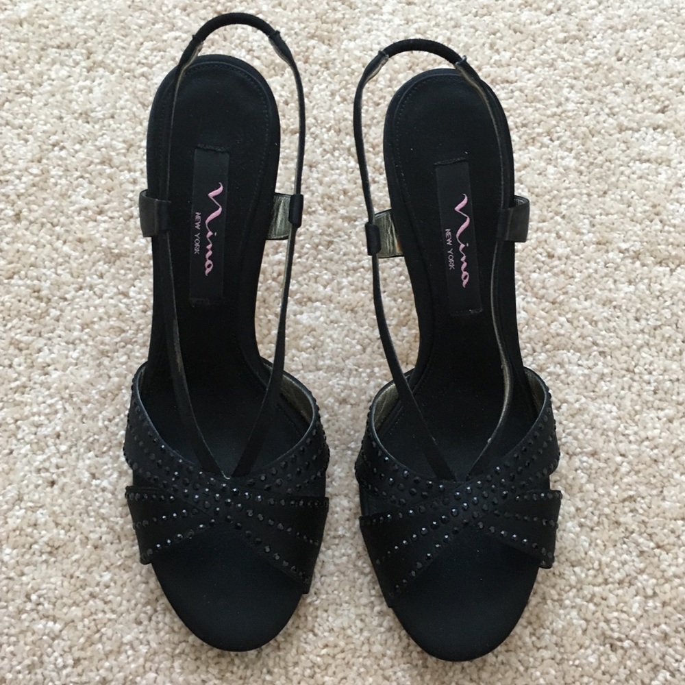 💕2xHP💕 Nina strappy rhinestone heels